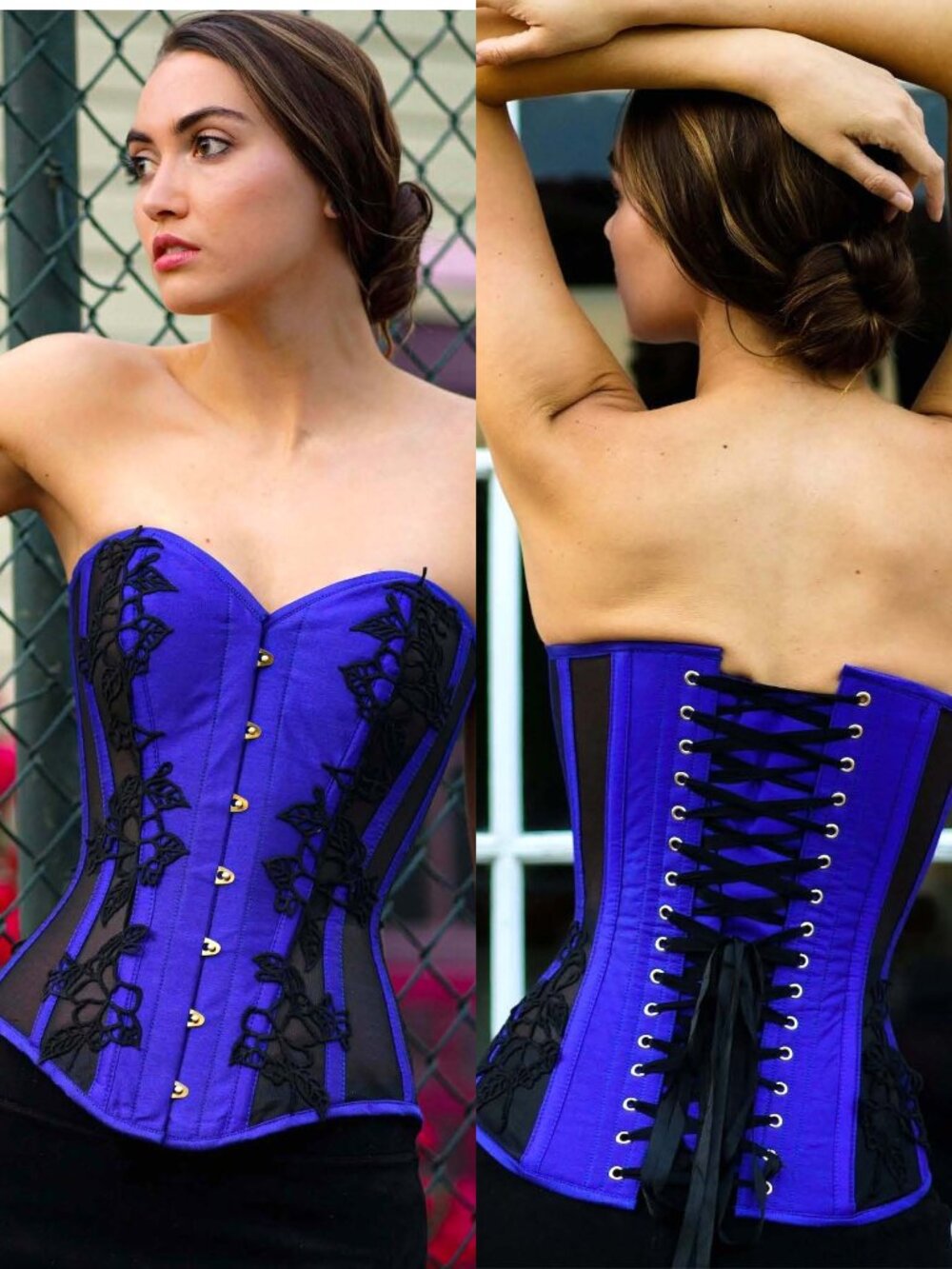 EU Steel Boned Longline Overbust Waist Trainer Corset Satin UK 22" US 2-4 NWT